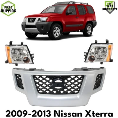 Front Grille Assembly & Headlights Kit For 2009-2013 Nissan Xterra Foto 1 de 4
