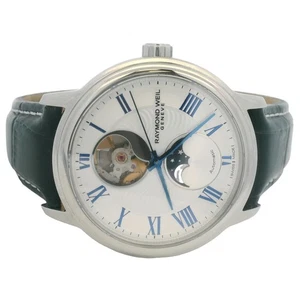 Raymond Weil Maestro Silver 2240-STC-J0655 Steel Leather Watch - Picture 1 of 6