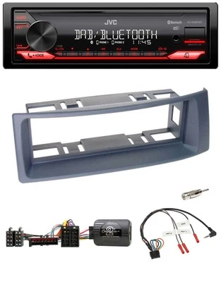 JVC Bluetooth USB DAB Lenkrad Autoradio für Renault Scenic Megane 1996-2000 grau - Bild 1 von 4