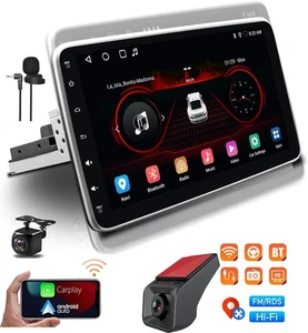 Android13 10.1" 1Din Car Stereo Radio Adjustable&Detachable Screen 64GB Wifi DVR - Picture 1 of 15