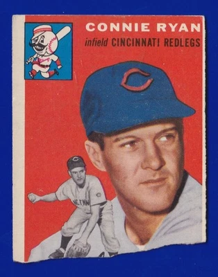 CONNIE RYAN ROOKIE reds 1954 TOPPS #136 TRIMMED - Image 1 of 2