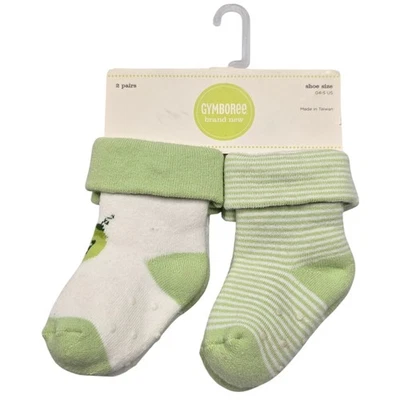 Calcetines de bebé Gymboree verde blanco a rayas dulce guisante vaina hace crecer tu jardín 12-24 Foto 1 de 2