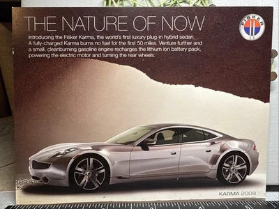 Fisker Automotive Karma 2009 Hybrid Car. Card Info Sales Promo Brochure - Image 1 of 4