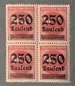 4-STAMPS /500 Mark / Germany / Deutsches Reich / 250 Overprint - Picture 1 of 2