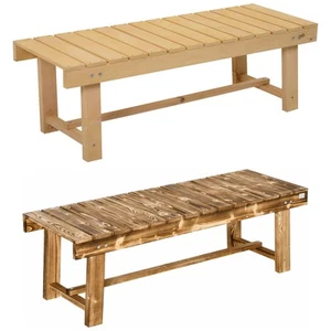 Gartenbank 2-Sitzer Sitzbank Holzbank Gartenmöbel Massivholz Natur 1,1 m - Bild 1 von 23