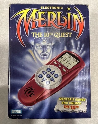 Electronic Merlin the 10th Quest fechado anos 90 portátil jogos Parker Brothers - Imagem 1 de 4