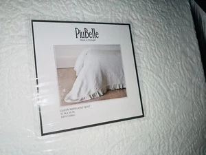 Colcha acolchada matelasse con volantes de algodón PiuBelle blanca Shabby Chic cachemira - Imagen 1 de 3