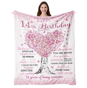 Gifts for 14 Year Old Girl 14 Year Old Girl Gifts Birthday Blanket 50"X60" 14... - Picture 1 of 7