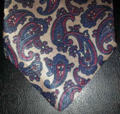 Corbata Oakton Ltd Tostada Rojo Azul Paisley Diseño Patrón Nuevo en Caja t4268  Foto 1 de 4