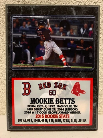 Mookie Betts 6x8 Boston Redsoxs Plaque Cover