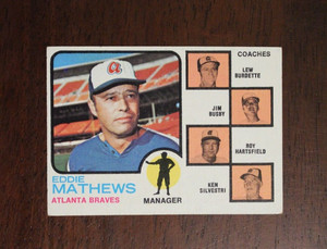 1973 Topps Baseball #237 Eddie Mathews  Atlanta BRAVES  Manager