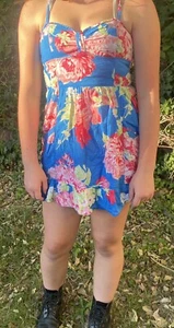 Abercrombie & Fitch Kids Floral Smocked Mini Dress Size 14-16 EUC - Picture 1 of 4