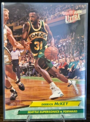Fleer - 1992 - Derrick McKey - #173 Seattle Supersonics - Tarjeta Foto 1 de 2