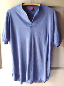 Vintage MunsingWear USA Short Sleeve Blue 100% Cotton 2-Button Pullover Size XL - Picture 1 of 6