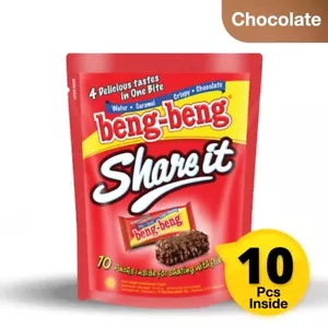 1 Beutel BENG-BENG Share it Waffel Karamell Reis Knusper Schokolade (10 Stück x 9,5 gr) - Bild 1 von 2