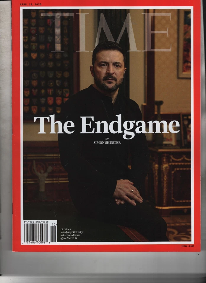 VOLODYMYR ZELENSKY THE ENDGAME TIME MAGAZINE APRIL 14  2025 NO LABEL UKRAINE - Image 1 of 1