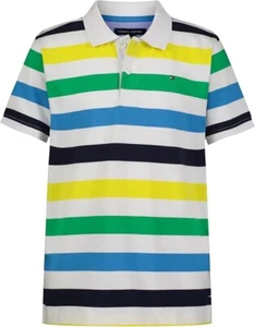 Tommy Hilfiger FRESH WHITE Little Boys Spectator Short Sleeve Polo Shirt, US 6 - Picture 1 of 2