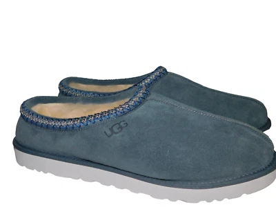 全新无标签 男式 18 船蓝色 UGG TASMAN 经典麂皮绒 SHEEPSKIN 滑鞋 5950 — 第 1/4 张图片