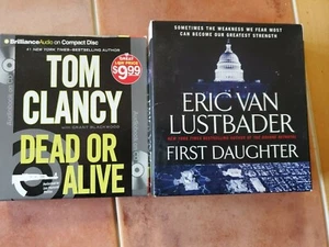 2 Audio CD Books: First Daughter Eric Van Lustbader, Dead or Alive Tom Clancy - Picture 1 of 3