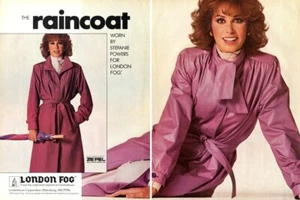 1985 London Fog Stefanie Powers fashion 2-page MAGAZINE AD - Picture 1 of 1