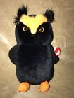 TY Fogs Owl 2008 Black Orange Retired Plush Stuffed Animal Toy 10" NWT 6 