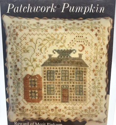 Blackbird Designs Patchwork Pumpkin Reward of Merit Pinkeep Pattern Cross Stitch - Image 1 of 3
