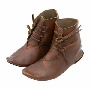 Handmade Medieval Leather Boots Renaissance Fair Footwear LARP Viking Boots - Picture 1 of 4