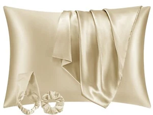 Satin Pillowcases King Set 2 Taupe Silk for Hair & Skin Make Offer! - Picture 1 of 6