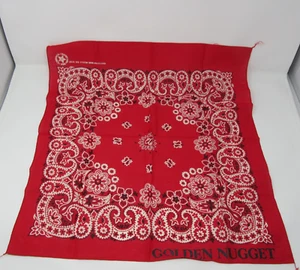 Golden Nugget Casino Bandana Roja Las Vegas NFR Rodeo Souvenir 100% Algodón De Colección - Imagen 1 de 4