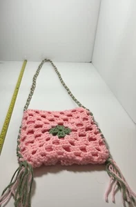 Crochet Granny Square Small Purse  Homemade - Picture 1 of 5