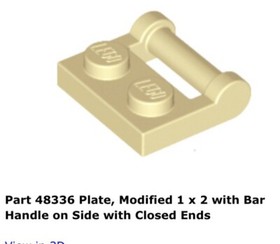 Lego 2x 48336 Tan Plate, Modified 1 x 2 with Bar Handle 10236 Ewok Village