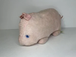 Peluche vintage Gund cerdo rosa peluche Sani-Foam MCM juguete cuentas de vidrio ojos - Imagen 1 de 9