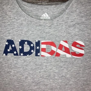Adidas Girls Xl Red White And Blue American Flag T-shirt - Picture 1 of 5