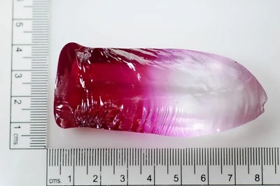 98.4gr Recrystallized Bi-Color White/Pink Sapphire Lab Grown Faceting Rough - Image 1 of 4