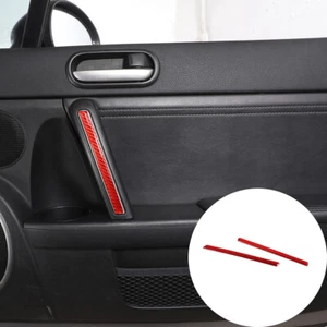 For Mazda MX-5 2009-2014 Door Armrest Trim Carbon Fiber Red 2PCS - Picture 1 of 9