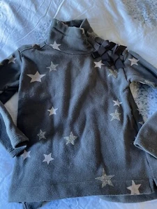 Crewcuts J.Crew Girls Star Turtleneck Sweatshirt Gray 3t - Picture 1 of 4