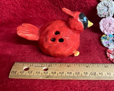 Difusor de aceite esencial de pájaro rojo de cerámica hecha a mano bonita escultura cardinal BIrd Foto 1 de 4