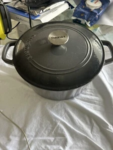 Cuisinart Dutch Oven Bräter emailliert Gusseisen grau 5 Quart mit Deckel einige Gebrauchsspuren #3 - Bild 1 von 8