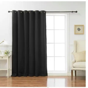 Black Grommet Blackout Curtain - 52 in. W x 95 in. L - Picture 1 of 1