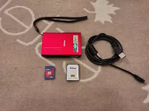 Nikon COOLPIX S100 16.0MP Digital Camera - Red Fully Working Great Shape - Picture 1 of 15