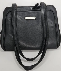 Vintage Liz Claiborne Black Leather Hobo Shoulder Bag Purse  - Picture 1 of 24
