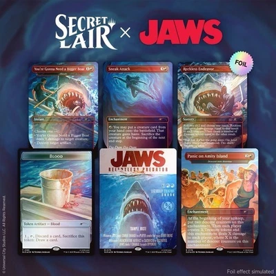 MTG Secret Lair x Jaws: Terror of Amity Island FOIL Edition IN HAND SHIPPING NOW - Image 1 of 3
