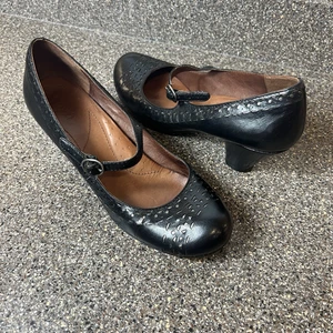 Naya Mary Jane Shoe Comfort Block Heel Womens Size 9M Black Leather Classic Pump - Picture 1 of 11