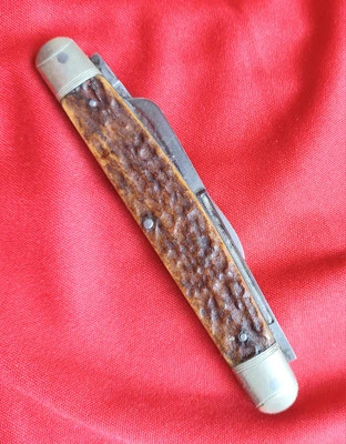 Vintage Bone Handeled Double Blade Jack Knife. Pocket Knife. 100+ Years Old. - Image 1 of 4