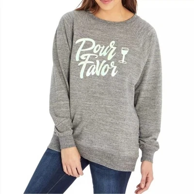 Moletom gráfico Wildfox feminino tamanho grande Pour Favor - Imagem 1 de 4