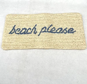 Pottery Barn "BEACH PLEASE"  Pillow Cover 12" x 24" Vacation House Summer - Picture 1 of 7