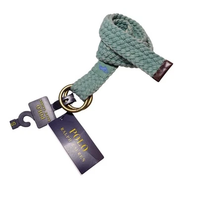Novo com etiquetas Polo Ralph Lauren cinto masculino trançado de algodão tamanho P perfeito O-ring fivela de latão - Imagem 1 de 4
