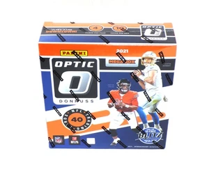 Mega caja sellada Panini Donruss Optic Football Walmart 2021 (10 paquetes) azul Hyper - Imagen 1 de 2
