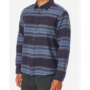 Katin Men's Sierra Flannel Button Down Shirt Polar Navy Blue Size Large - Picture 1 of 5