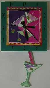 laughing moon wood toy martini CLOCK MADE IN USA WOOD TOY with box - Picture 1 of 6
